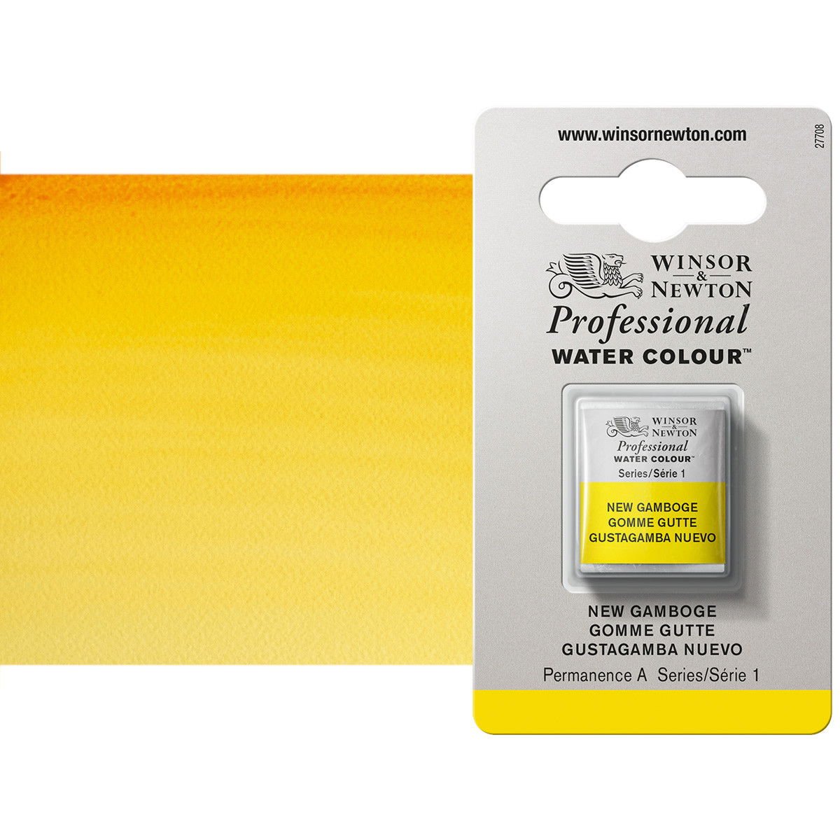 Winsor Newton Professional Watercolor New Gamboge 1/2-Pan - (33781)