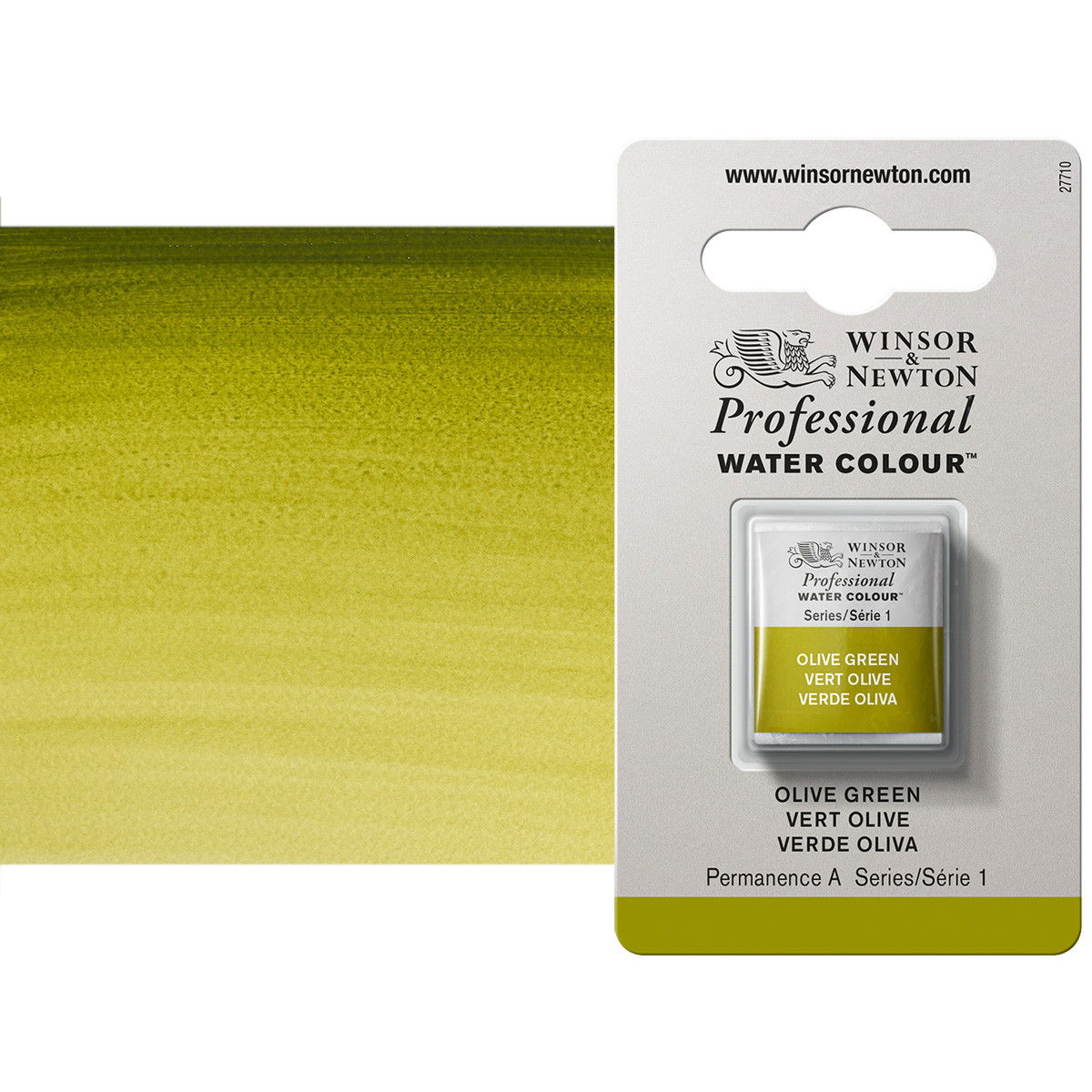 Winsor Newton Professional Watercolor Olive Green 1/2-Pan - (33795)