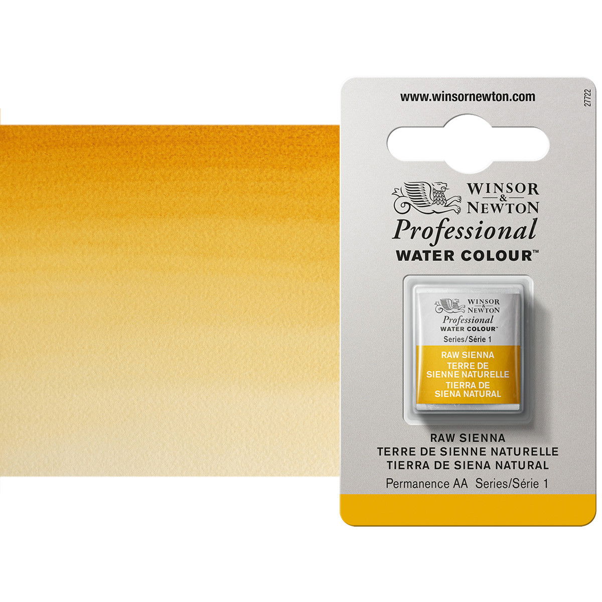 Winsor Newton Professional Watercolor Raw Sienna 1/2-Pan - (33806)