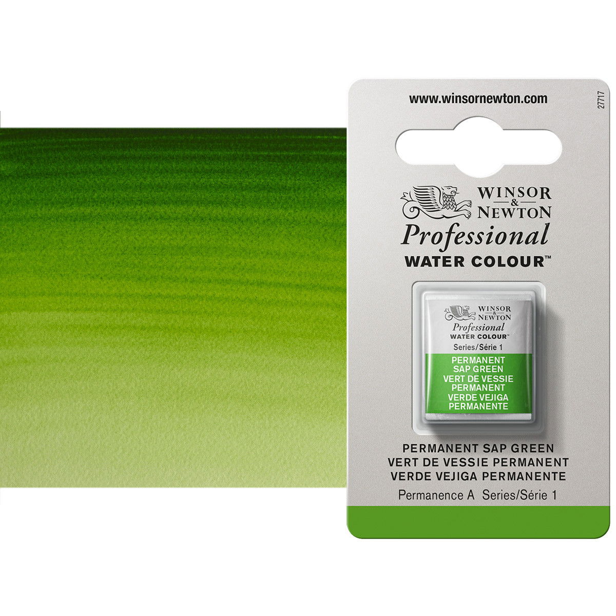 Winsor Newton Professional Watercolor Permanent Sap Green 1/2-Pan - (49376)