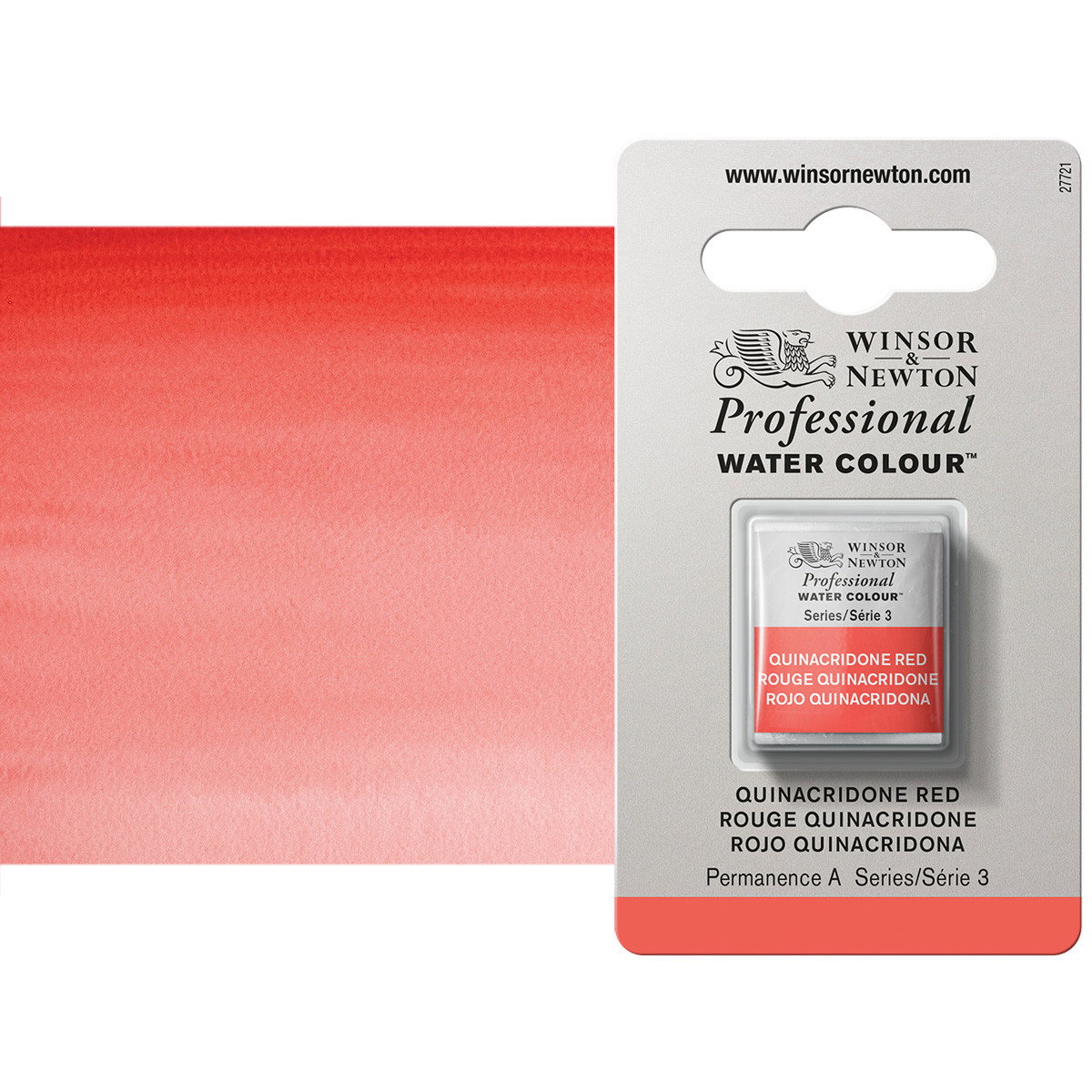 Winsor Newton Professional Watercolor Quinacridone Red 1/2-Pan - (49417)