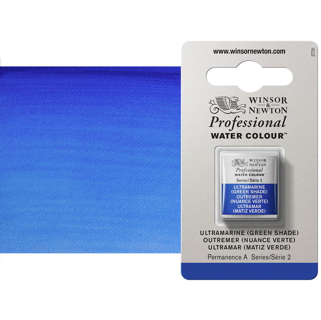Winsor Newton Professional Watercolor Ultramarine (Green Shade) 1/2-Pan - (49388) Winsor Newton Professional Watercolor Ultramarine (Green Shade) 1/2-Pan - (49388)
