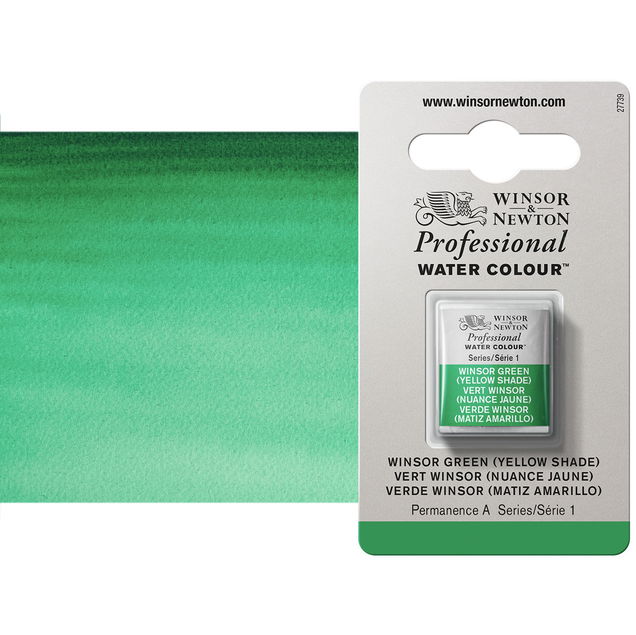 Winsor Newton Professional Watercolor Winsor Green (Yellow Shade) 1/2-Pan - (49394) Winsor Newton Professional Watercolor Winsor Green (Yellow Shade) 1/2-Pan - (49394)