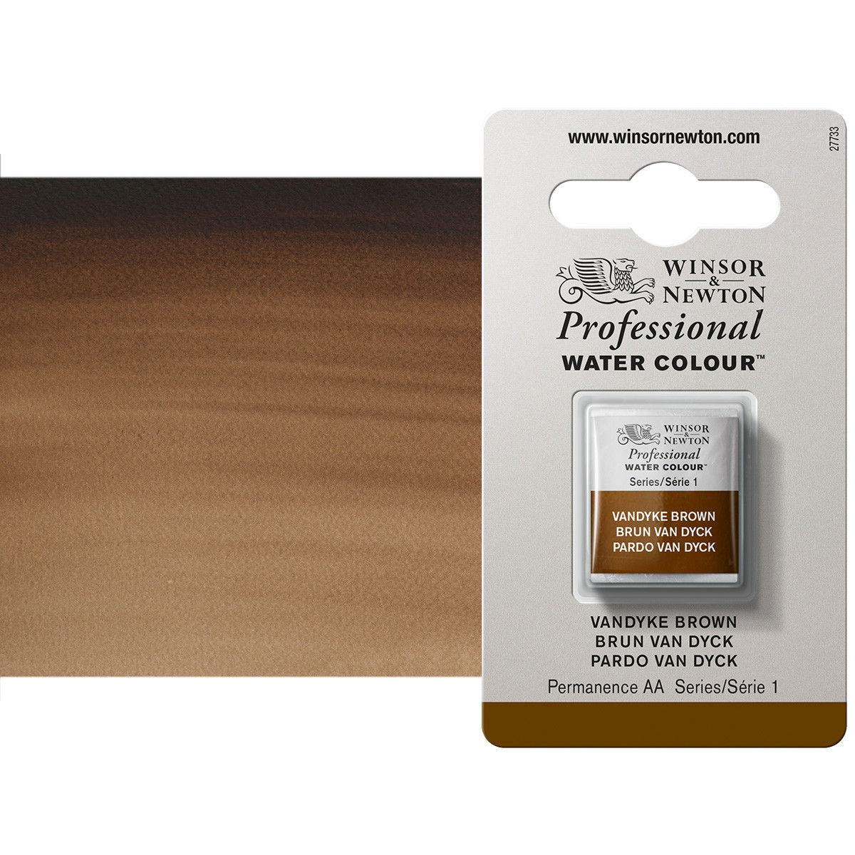 Winsor Newton Professional Watercolor Van Dyke Brown 1/2-Pan - (49390)