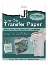 Jacquard Iron-On Transfer Paper for Light Fabrics 8.5X11 Pack of 3 Jacquard Iron-On Transfer Paper for Light Fabrics 8.5X11 Pack of 3
