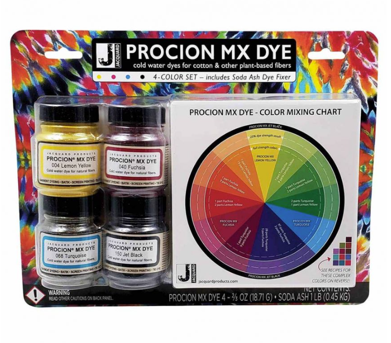 Jacquard Procion Mx 2/3 oz. 4 Color Set + 1 lb. Soda Ash Bag