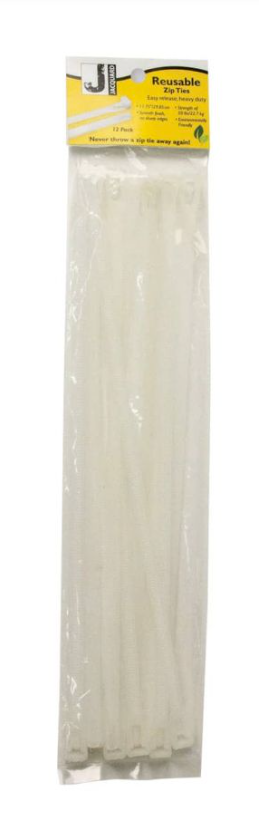 Jacquard Reusable Zip Ties 12 Pack