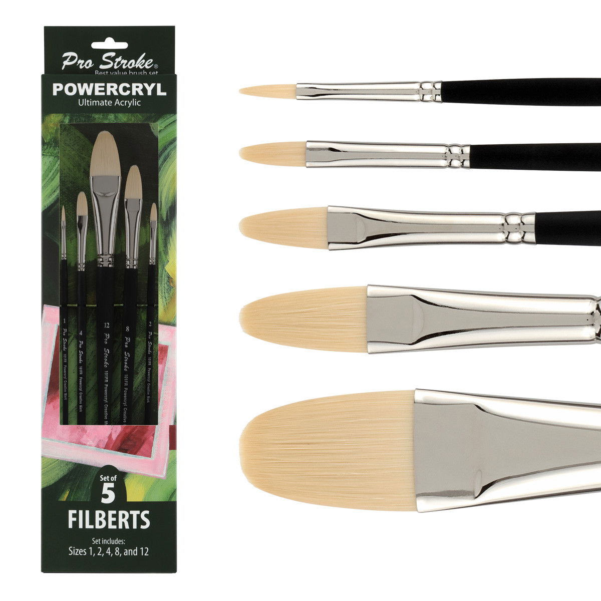 Pro Stroke Powercryl Synthetic Acrylic Brushes