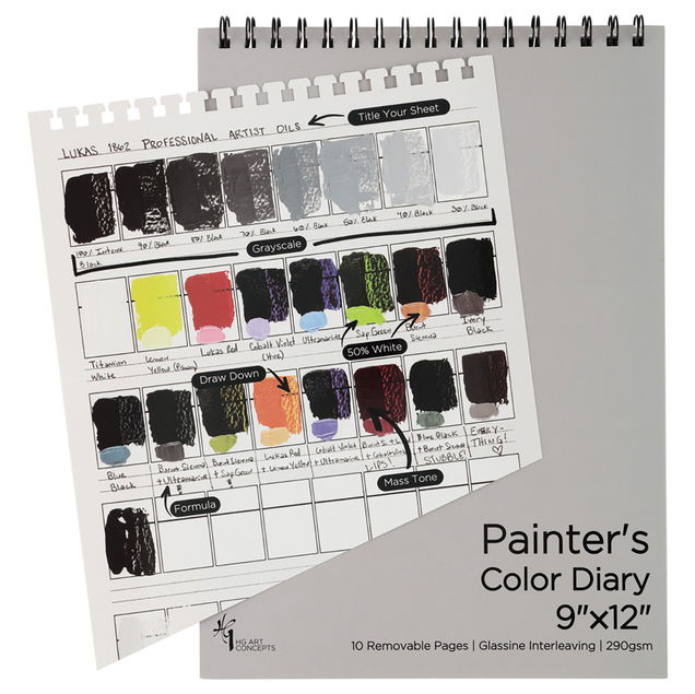 HG Art Concepts Painter's Color Diary for Oil and Acrylic 9"x12" Pad - (90541) HG Art Concepts Painter's Color Diary for Oil and Acrylic 9"x12" Pad - (90541)