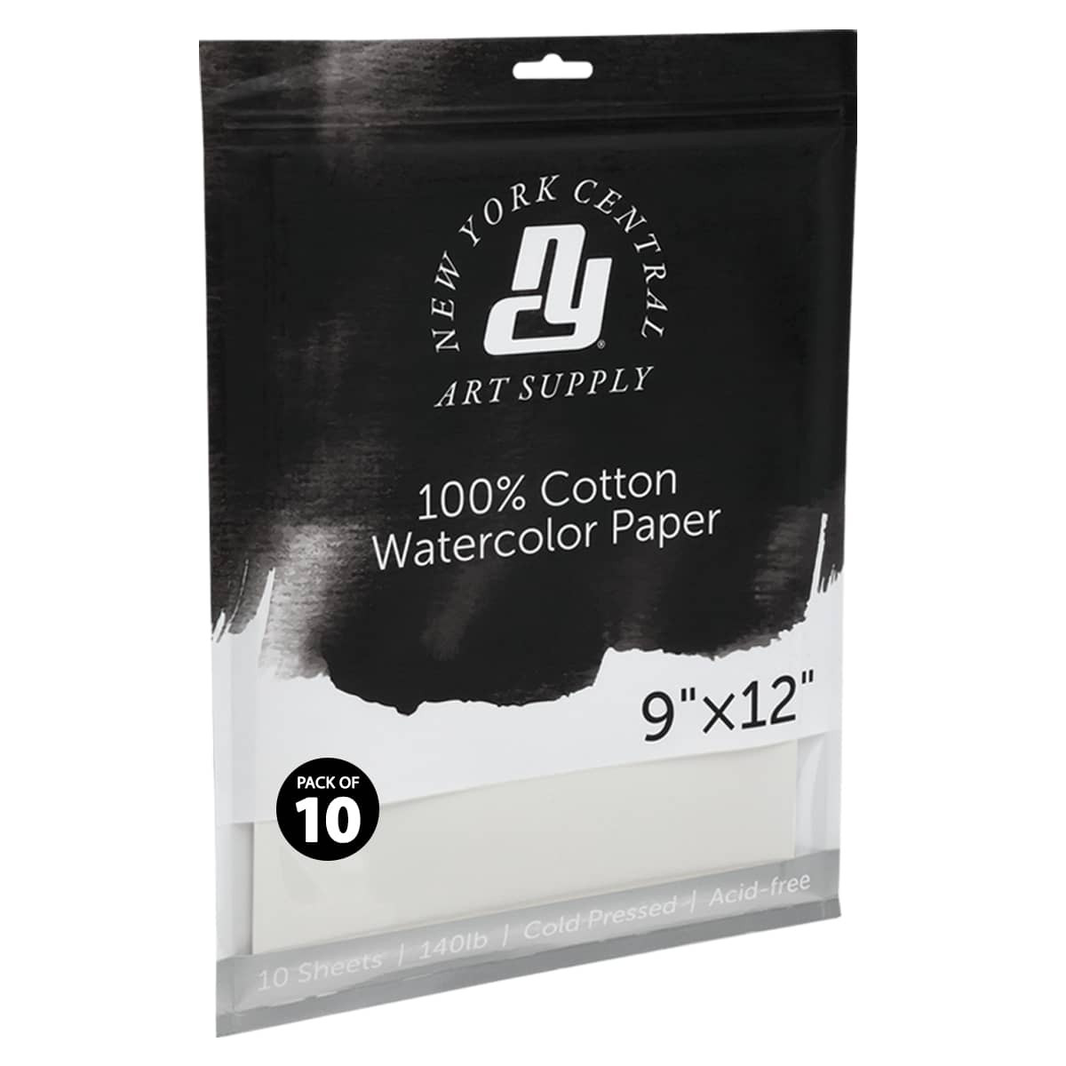 New York Central Watercolor Paper 10 Pack 140 lb. Cold Press 9"x12" - (91550)