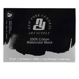 New York Central Watercolor Paper Block (20 Sheets) 140 lb. Cold Press 9X12 - (91564)