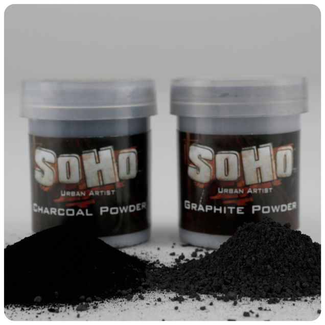 SoHo Urban Artist Drawing Powder 40ml Set of 2 (Graphite & Charcoal) with Blending Stomps SoHo Urban Artist Drawing Powder 40ml Set of 2 (Graphite & Charcoal) with Blending Stomps