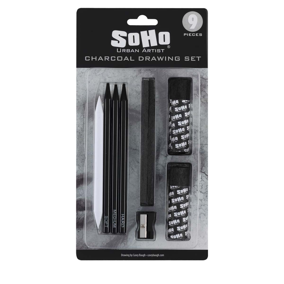 SoHo Urban Artist Charcoal 9-Piece Drawing Set - (91015)