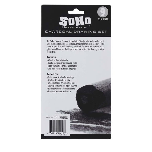 SoHo Urban Artist Charcoal 9-Piece Drawing Set - (91015) SoHo Urban Artist Charcoal 9-Piece Drawing Set - (91015)