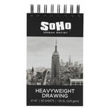 SoHo Heavy Drawing Paper 135 lb. Hard Cover Double-Wire Spiral Pad 4"x6" - (91740) SoHo Heavy Drawing Paper 135 lb. Hard Cover Double-Wire Spiral Pad 4"x6" - (91740)