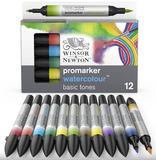 Winsor & Newton ProMarker Watercolor 12 Set Basic Tones Winsor & Newton ProMarker Watercolor 12 Set Basic Tones