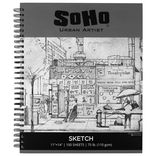 SoHo Spiral Bound Sketch Paper Pad 110 gsm 11x14 in. (100 Sheets) - (90535)