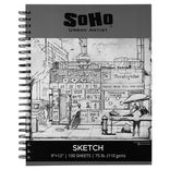 SoHo Spiral Bound Sketch Paper Pad 110 gsm 9x12 in. (100 Sheets) - (90534)