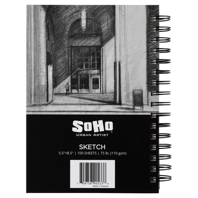 SoHo Spiral Bound Sketch Paper Pad 110 gsm 9"x12" (100 Sheets) - (90534) SoHo Spiral Bound Sketch Paper Pad 110 gsm 9"x12" (100 Sheets) - (90534)