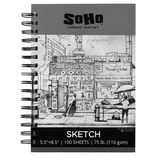 SoHo Spiral Bound Sketch Paper Pad 110 gsm 5.5x8.5 in. (100 Sheets) - (90533)
