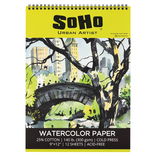 SoHo Watercolor Paper Spiral Pad 140 lb. Cold Press 9x12 in. 12 Sheet - (91905)