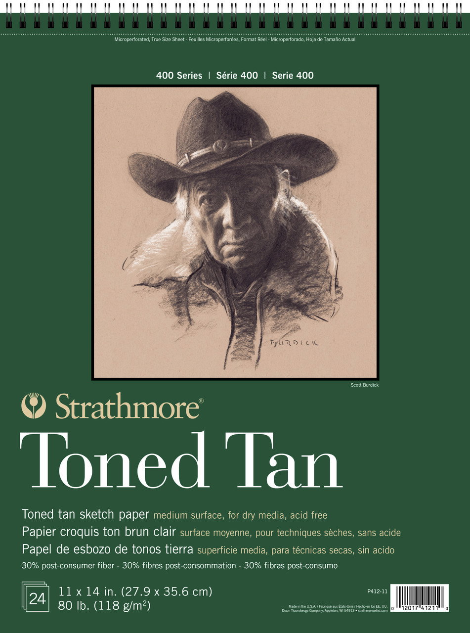 Strathmore 400 Series Recycled Toned Sketch Pad 11"x14" Tan - (200011177)