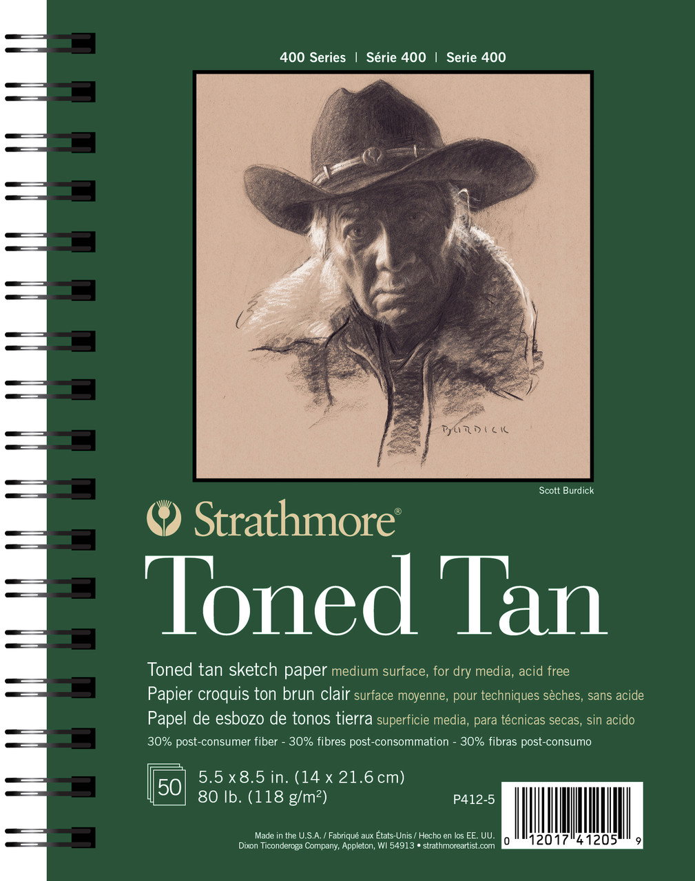Strathmore 400 Series Recycled Toned Sketch Pad 5.5x8.5 Tan - (200011175)