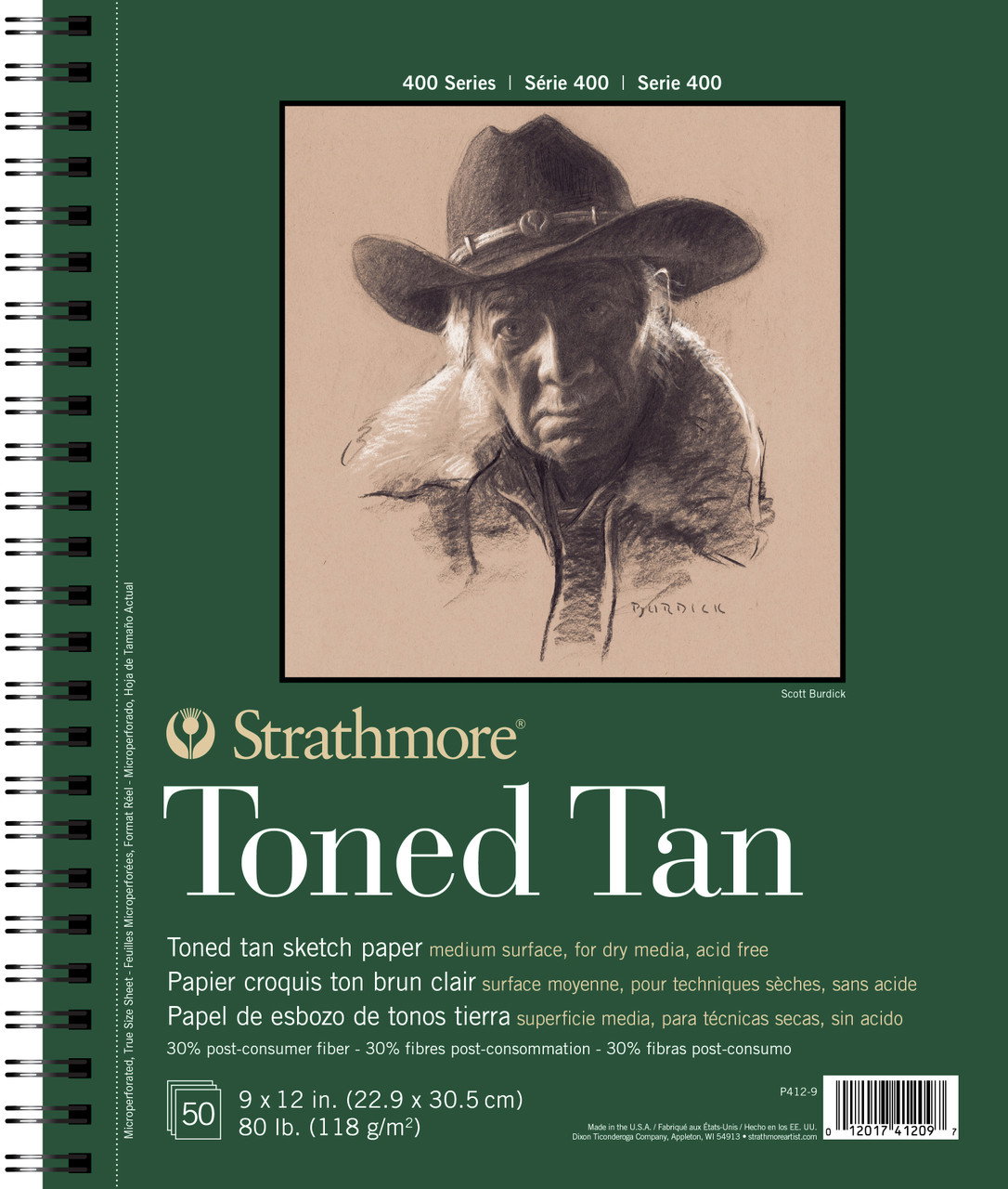 Strathmore 400 Series Recycled Toned Sketch Pad 9"x12" Tan - (200011176)