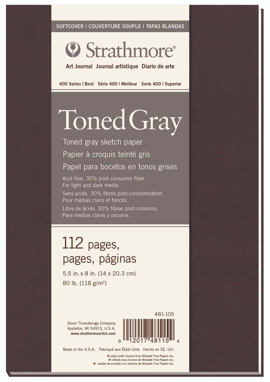 Strathmore 400 Series Soft Cover Recycled Journal 5.5"x8" Gray Paper - (200014824)
