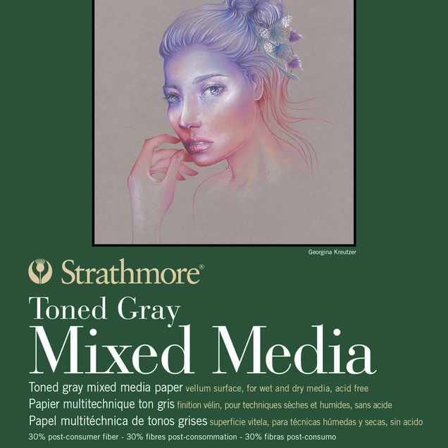 Strathmore 400 Series Toned Mixed Media Pad 6x8 Gray - (200026924) Strathmore 400 Series Toned Mixed Media Pad 6x8 Gray - (200026924)