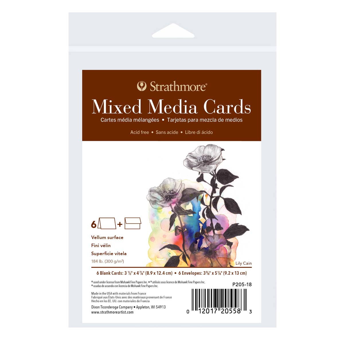 Strathmore Cards 3.5"x4.875" 400 Series Mixed Media Pack of 6 - (200042004)