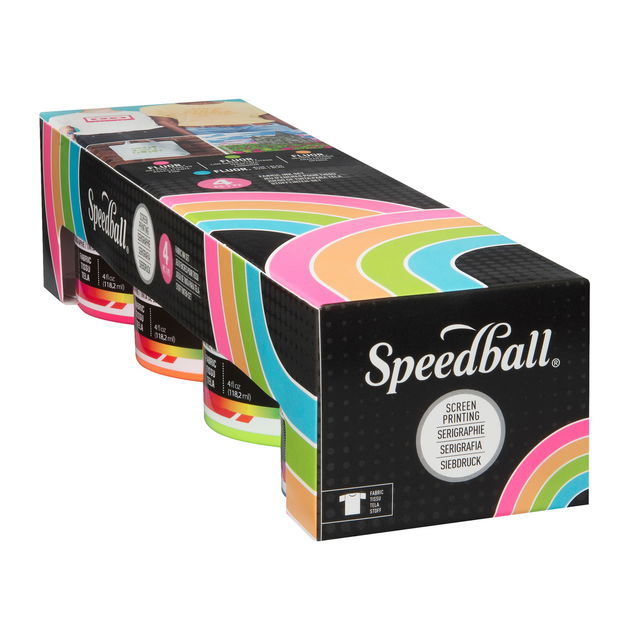 Speedball Fabric Screen Printing Set of (4) 4oz. Fluorescent Colors Speedball Fabric Screen Printing Set of (4) 4oz. Fluorescent Colors