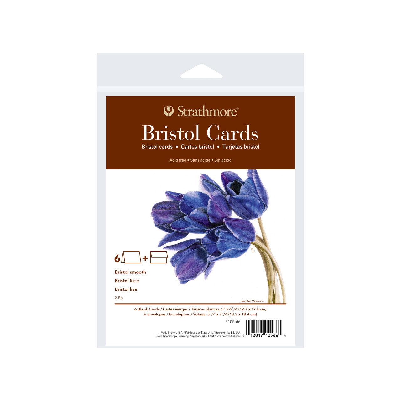 Strathmore Cards 5"x6.875" 400 Series Bristol Smooth Pack of 6 - (200042055)
