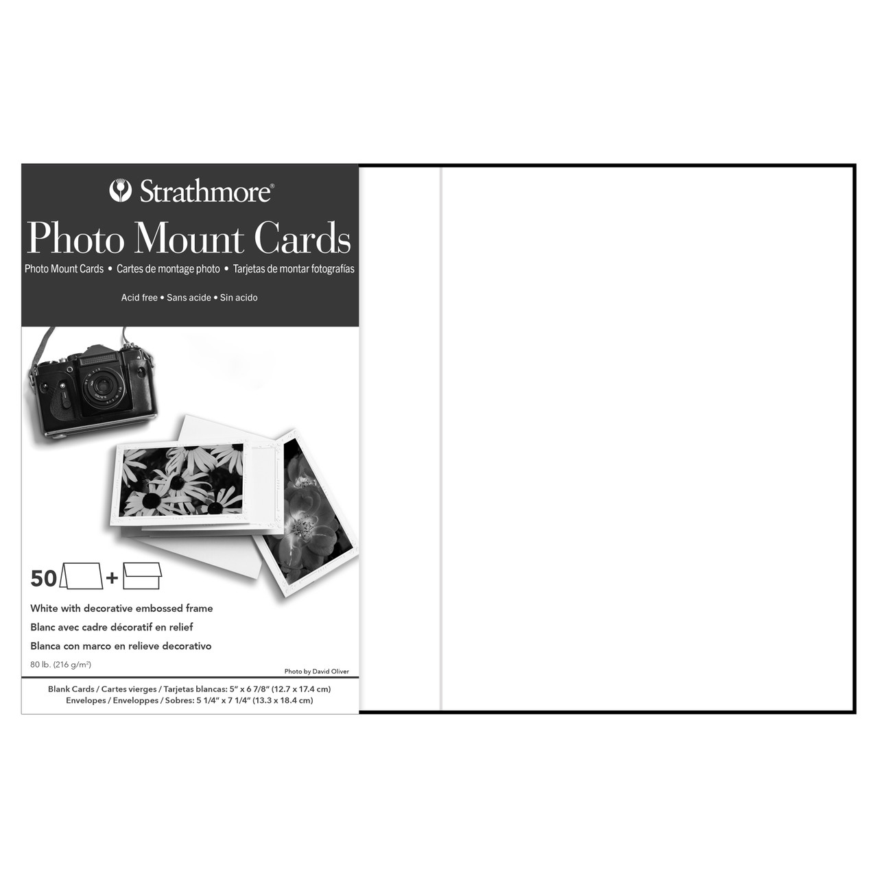 Strathmore Cards 5"x6.875" Photo Mount White Decor Emboss Pack of 50 - (60440)