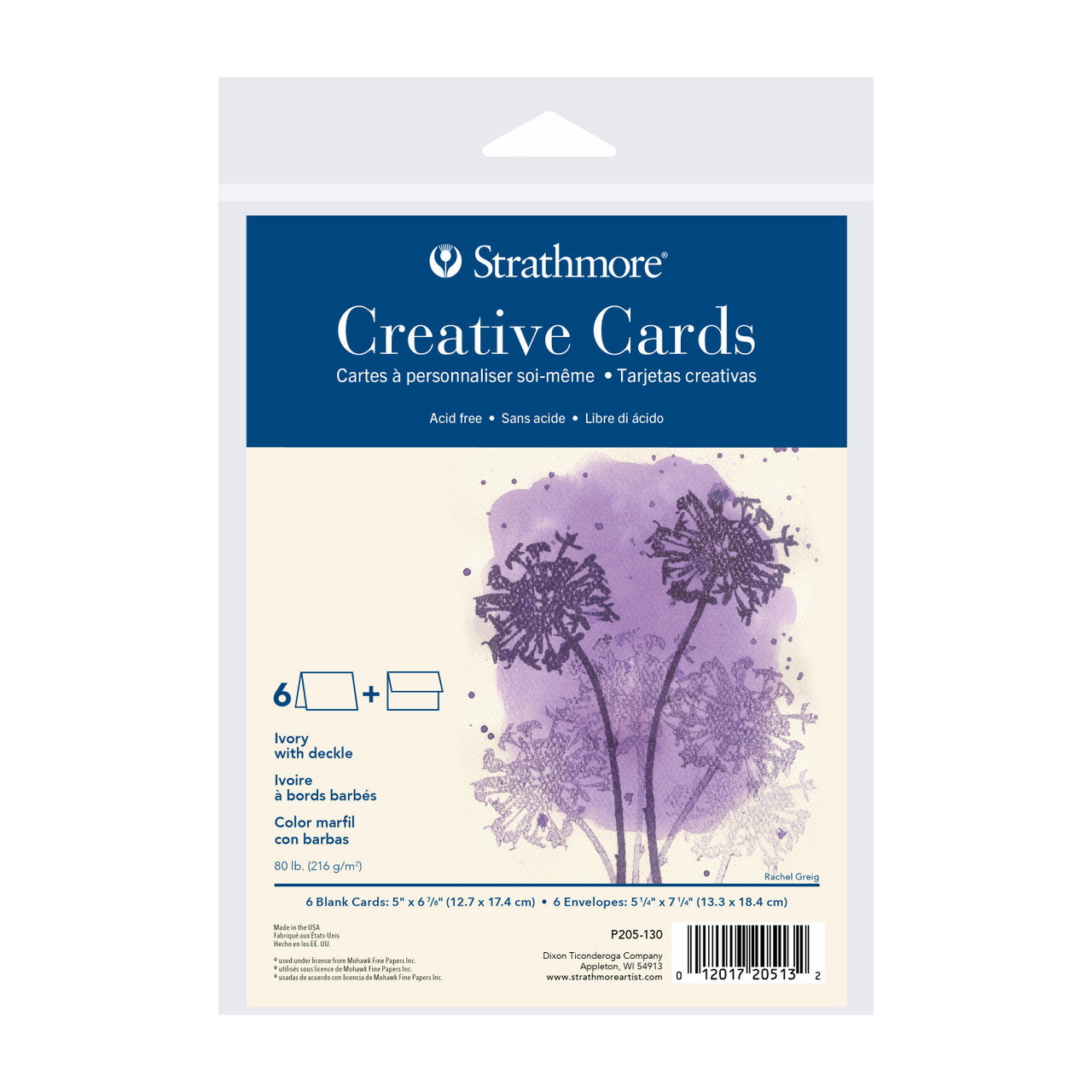 Strathmore Cards 5x6.875in. Ivory Deckle Pack of 6 - (200042007)