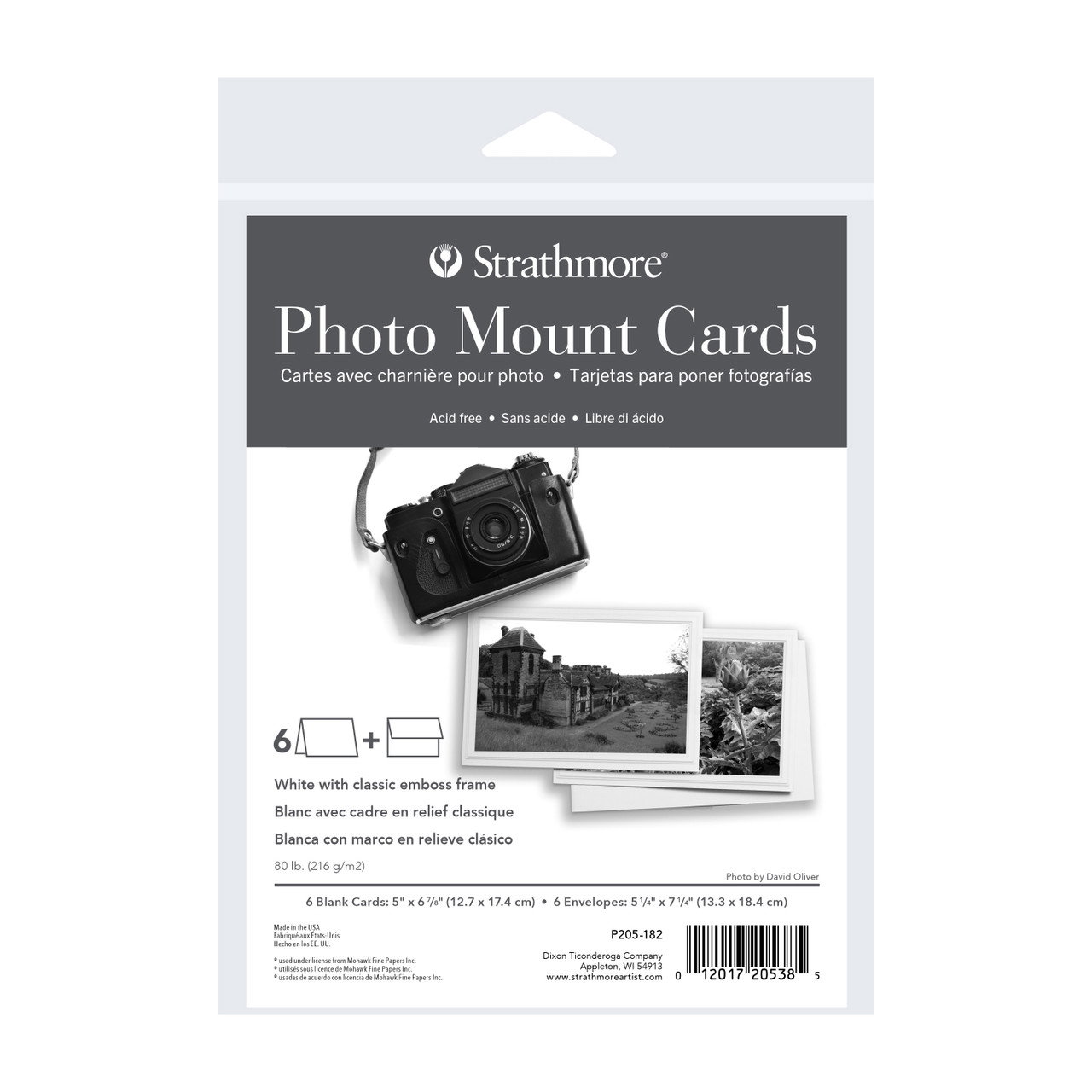 Strathmore Cards 5x6.875in. Photo Mount White Classic Emboss Pack of 6 - (200042013)