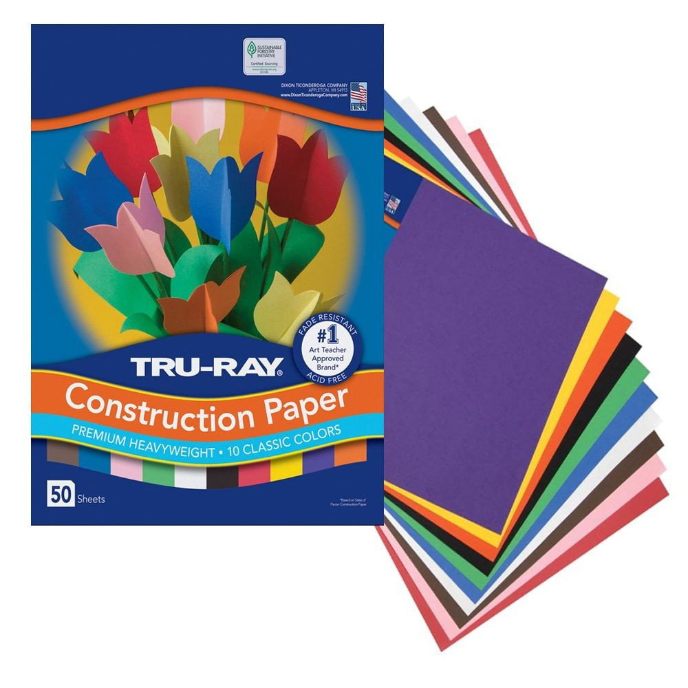 Tru Ray Construction Paper 12x18 Assorted Colors 50 Pack - (200007574)