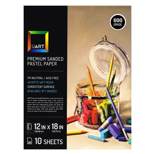 UART Sanded Pastel Paper 600 Grit 12x18 10 Pack - (200006749A) UART Sanded Pastel Paper 600 Grit 12x18 10 Pack - (200006749A)