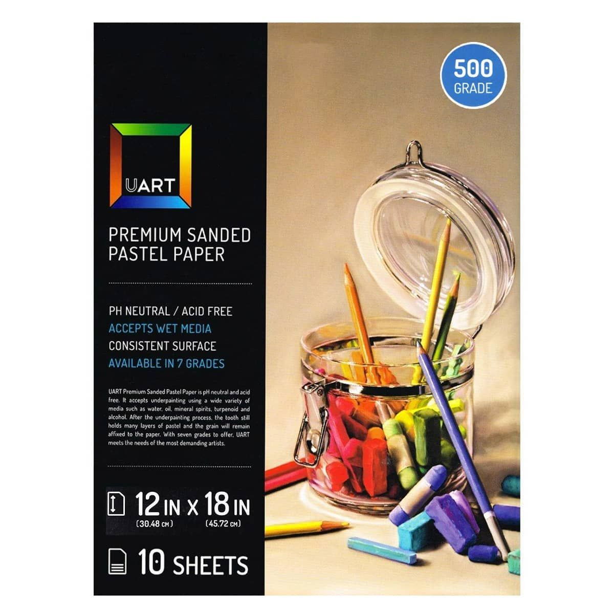 UART Sanded Pastel Paper 500 Grit 12x18 10 Pack - (200006748A)
