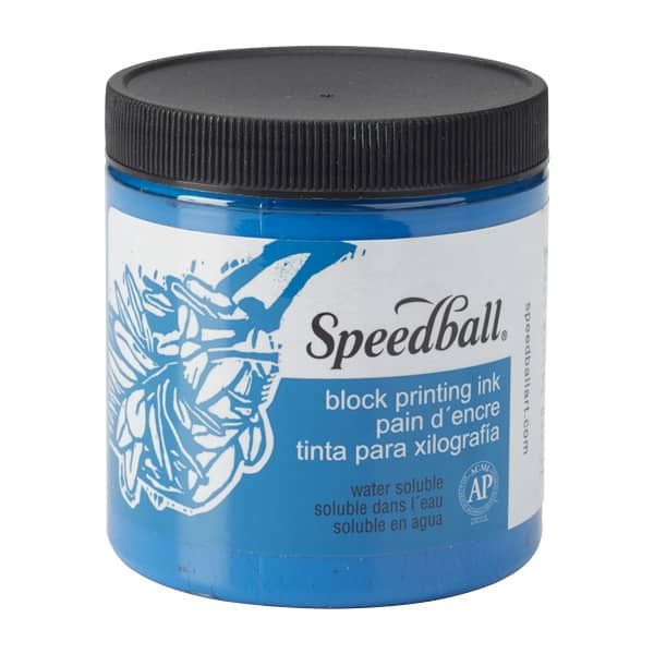 Speedball Water-Soluble Block Printing Ink 8 oz. Blue - (66538)