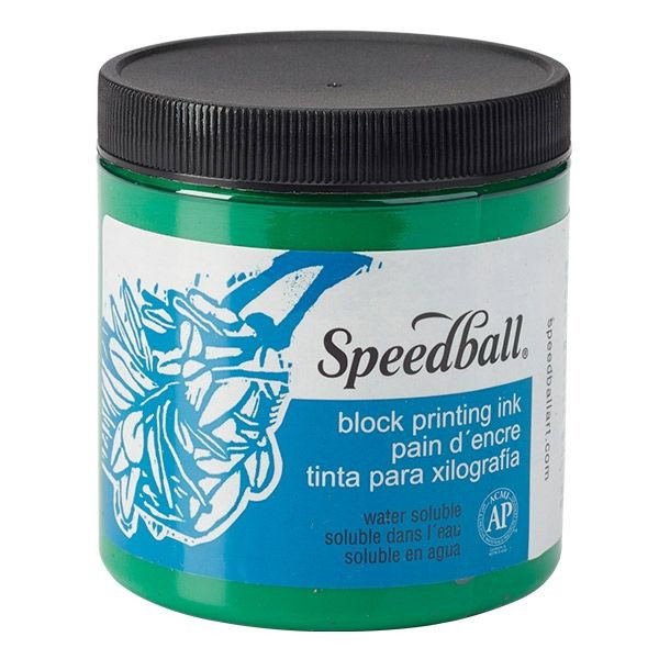 Speedball Water-Soluble Block Printing Ink 8 oz. Green - (66540)