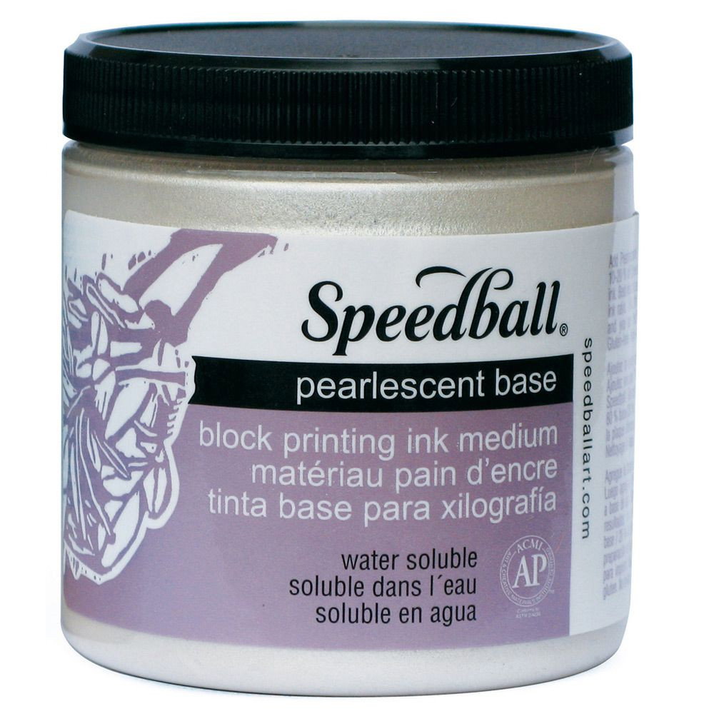 Speedball Water-Soluble Block Printing Ink 8 oz. Pearlescent Extender Base - (83525)