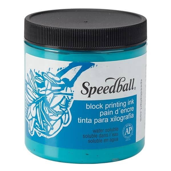 Speedball Water-Soluble Block Printing Ink 8 oz. Turquoise - (66545)