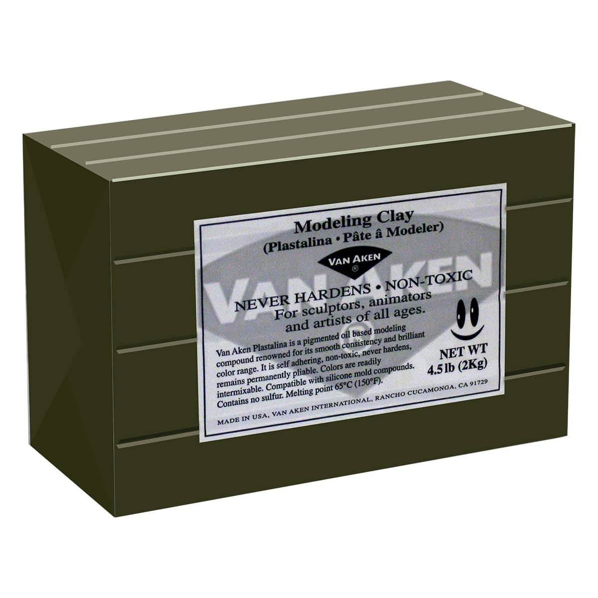 Van Aken Plastalina Modeling Compound 4.5lb Sculptor Gray Brick - (43921)