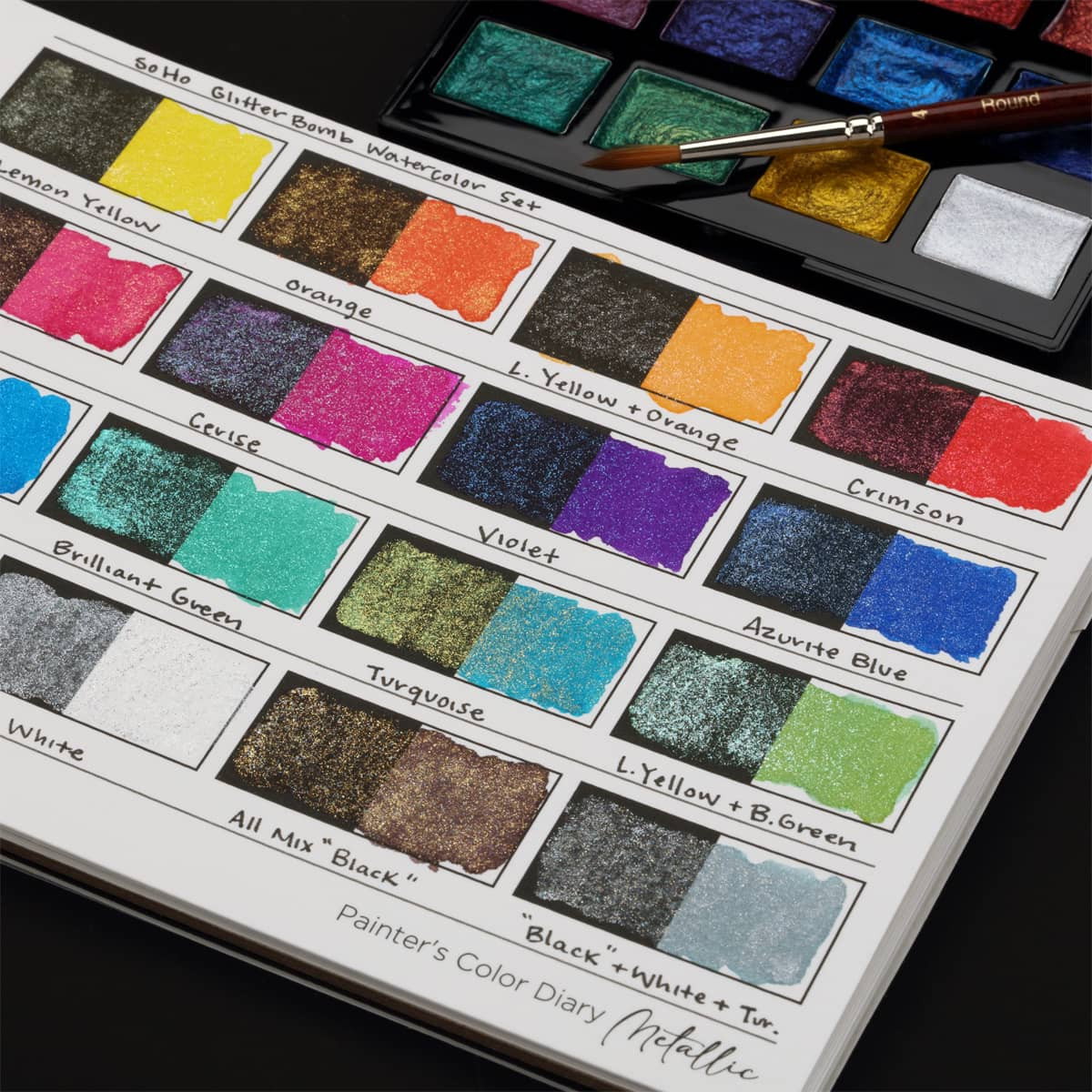 HGC Metallic Watercolor Painters Color Diary 140 lb. Cold Press 6"x8" - (92650)