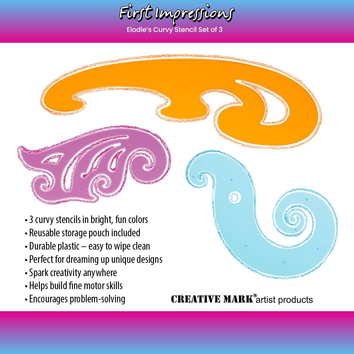 First Impressions Elodie Stencil Set of 3 In Resealable Pouch - (92742)