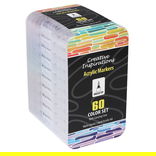 Creative Inspirations Acrylic Brush Marker Set of 60 With Case - (92746)