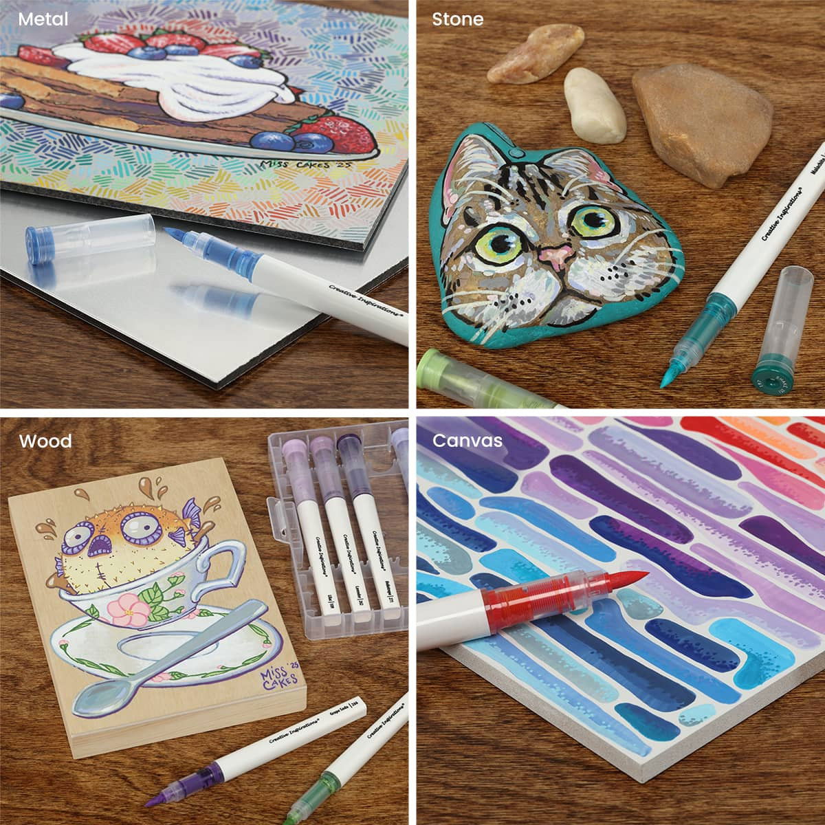 Creative Inspirations Acrylic Brush Marker Set of 60 With Case - (92746)