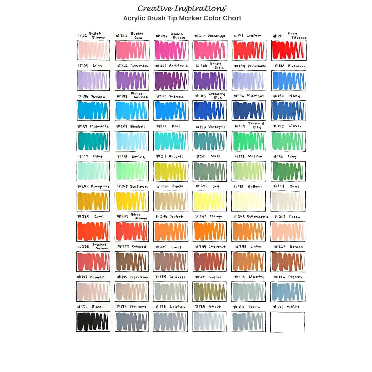 Creative Inspirations Acrylic Brush Marker Set of 60 With Case - (92746)