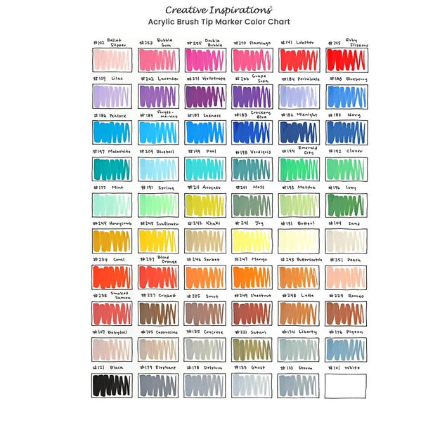 Creative Inspirations Acrylic Brush Marker Set of 60 With Case - (92746) Creative Inspirations Acrylic Brush Marker Set of 60 With Case - (92746)